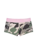 Collide Studded Velour Micro Shorts Camo-6