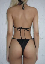 Crash Rhinestone Bikini Top Black-2