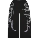 Crash Rhinestone Oversized Sweatpants Black