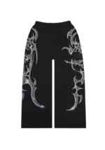 Crash Rhinestone Oversized Sweatpants Black