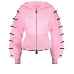 Crush Buckle Fitted Waist ZIP Hoodie Baby Pink