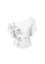 Cryptic Rhinestone Off The Shoulder Top White