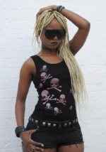 Cryptic Rhinestone Tank Top Black-3