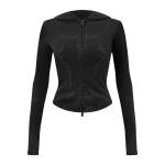 Curse Sculpt Stretch ZIP Hoodie Washed Charcoal