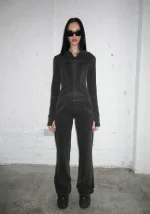 Curse Sculpt Stretch ZIP Hoodie Washed Charcoal-3