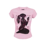 Don't Fall In Love Rhinestone Baby Tee Baby Pink