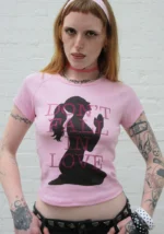 Don't Fall In Love Rhinestone Baby Tee Baby Pink-4