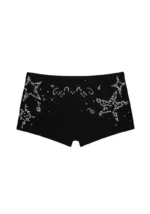 Dreamer Rhinestone Micro Hotpant Shorts Black-6