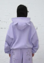 Dreamer Rhinestone Teddy Pullover Hoodie Lilac-2