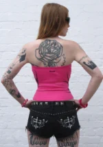 Edge Rhinestone Tube Top Hot Pink-5