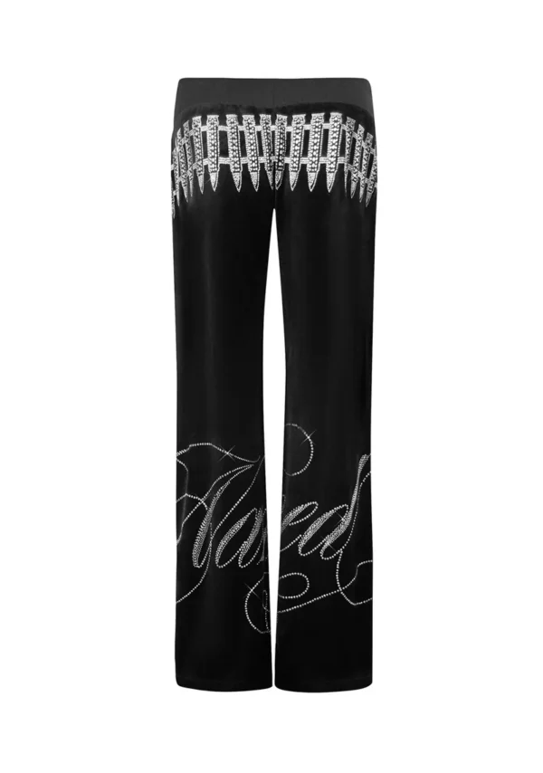Enemy Rhinestone Velour Sweatpants Black-5