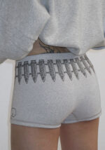 Enemy Studded Micro Hotpant Shorts Grey Marl-3
