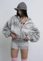 Enemy Studded Micro Hotpant Shorts Grey Marl-5