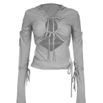 Envy Sculpt Stretch Tie Hoodie Mist Grey