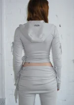 Envy Sculpt Stretch Tie Hoodie Mist Grey-2