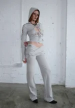 Envy Sculpt Stretch Two Piece Skirt Trouser Set Mist Grey-1