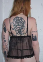 Envy Sheer Snakeskin Mesh Cami Top Charcoal-3