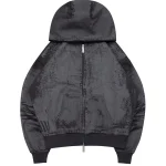 Faithful Leather Effect ZIP Hoodie Black