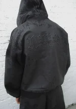 Faithful Leather Effect ZIP Hoodie Black-4