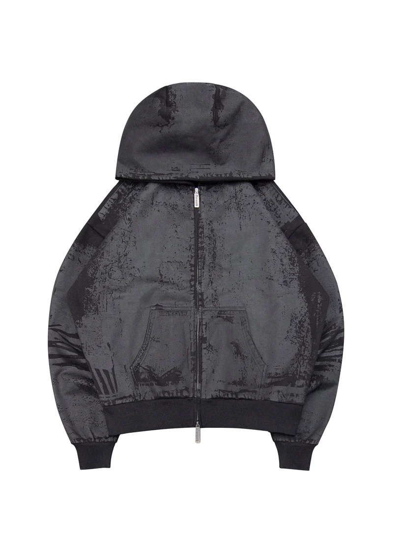 Faithful Leather Effect ZIP Hoodie Black Faithful Leather Effect ZIP Hoodie Black