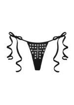 Faithful Studded Cheeky Bikini Bottoms Black