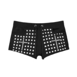 Faithful Studded Micro Hotpant Shorts Black