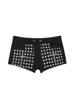 Faithful Studded Micro Hotpant Shorts Black
