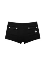 Faithful Studded Micro Hotpant Shorts Black-4