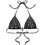 Faithful Studded Triangle Bikini Top Black
