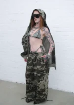 Faithful Studded Triangle Bikini Top Camo-7