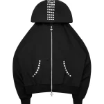 Faithful Studded ZIP Hoodie Black