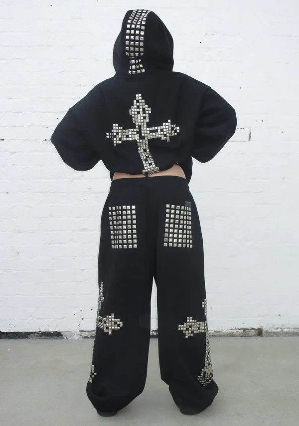Faithful Studded ZIP Hoodie Black-5