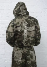Faithful Studded ZIP Hoodie Camo-4