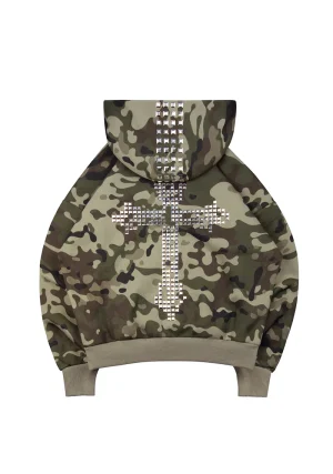 Faithful Studded ZIP Hoodie Camo-6