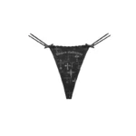 Fallen Double Strap Mesh Thong Black