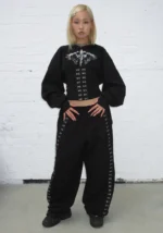 Fallen Hook And Eye Oversized Sweatpants Black-1