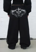 Fallen Hook And Eye Oversized Sweatpants Black-2