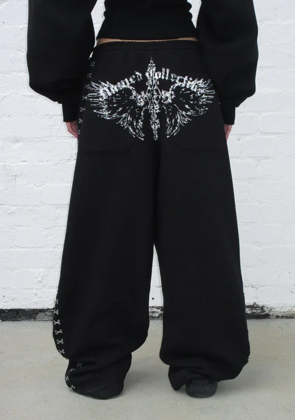 Fallen Hook And Eye Oversized Sweatpants Black-2