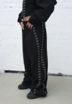 Fallen Hook And Eye Oversized Sweatpants Black-3