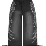 Fallen Rhinestone Oversized Sweatpants Washed Black-8