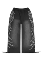 Fallen Rhinestone Oversized Sweatpants Washed Black-8