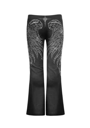 Fallen Rhinestone Sculpt Pants Washed Black-1