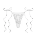 Fallen Rhinestone Thong Bikini Bottoms White