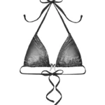 Fallen Rhinestone Triangle Bikini Top Washed Black