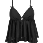 Fallen Sheer Mesh Wings Cami Top Black