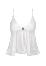 Fallen Sheer Mesh Wings Cami Top White