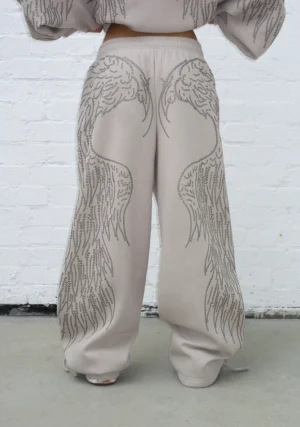 Fallen Studded Oversized Sweatpants Bone-1
