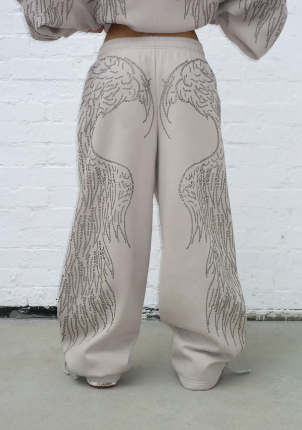 Fallen Studded Oversized Sweatpants Bone-1