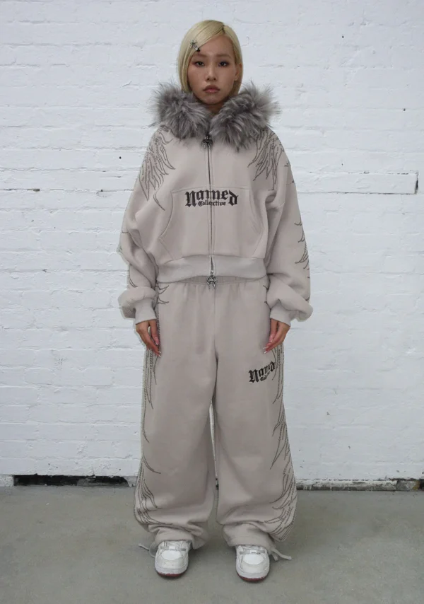 Fallen Studded Oversized Sweatpants Bone-2