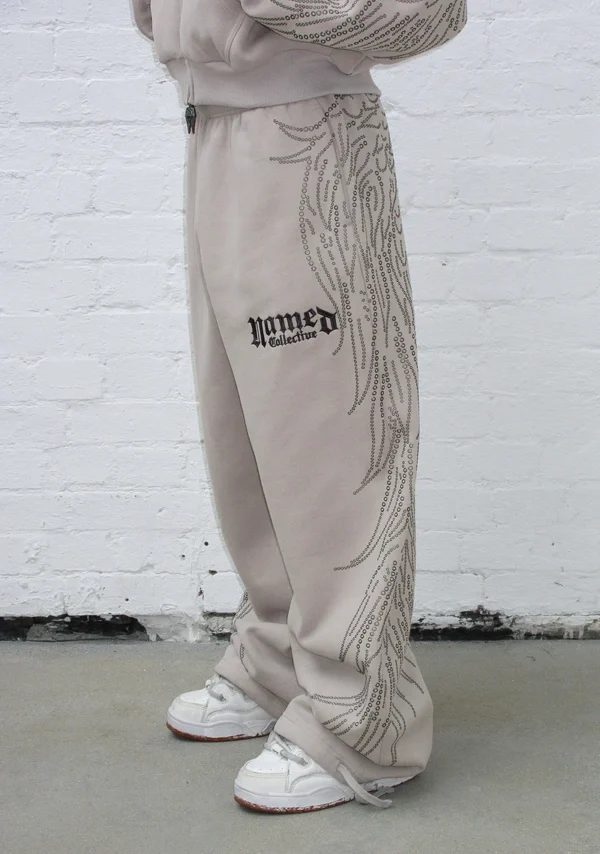 Fallen Studded Oversized Sweatpants Bone-5